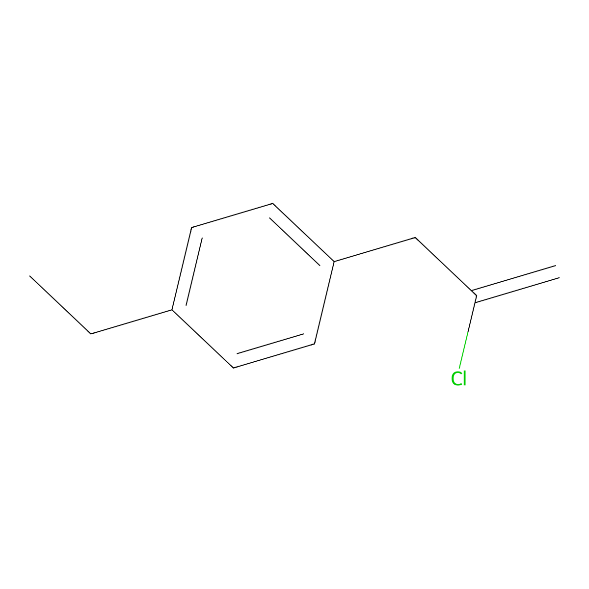 2-Chloro-3-(4-ethylphenyl)-1-propene molecular structure, CAS 1263366-21-7