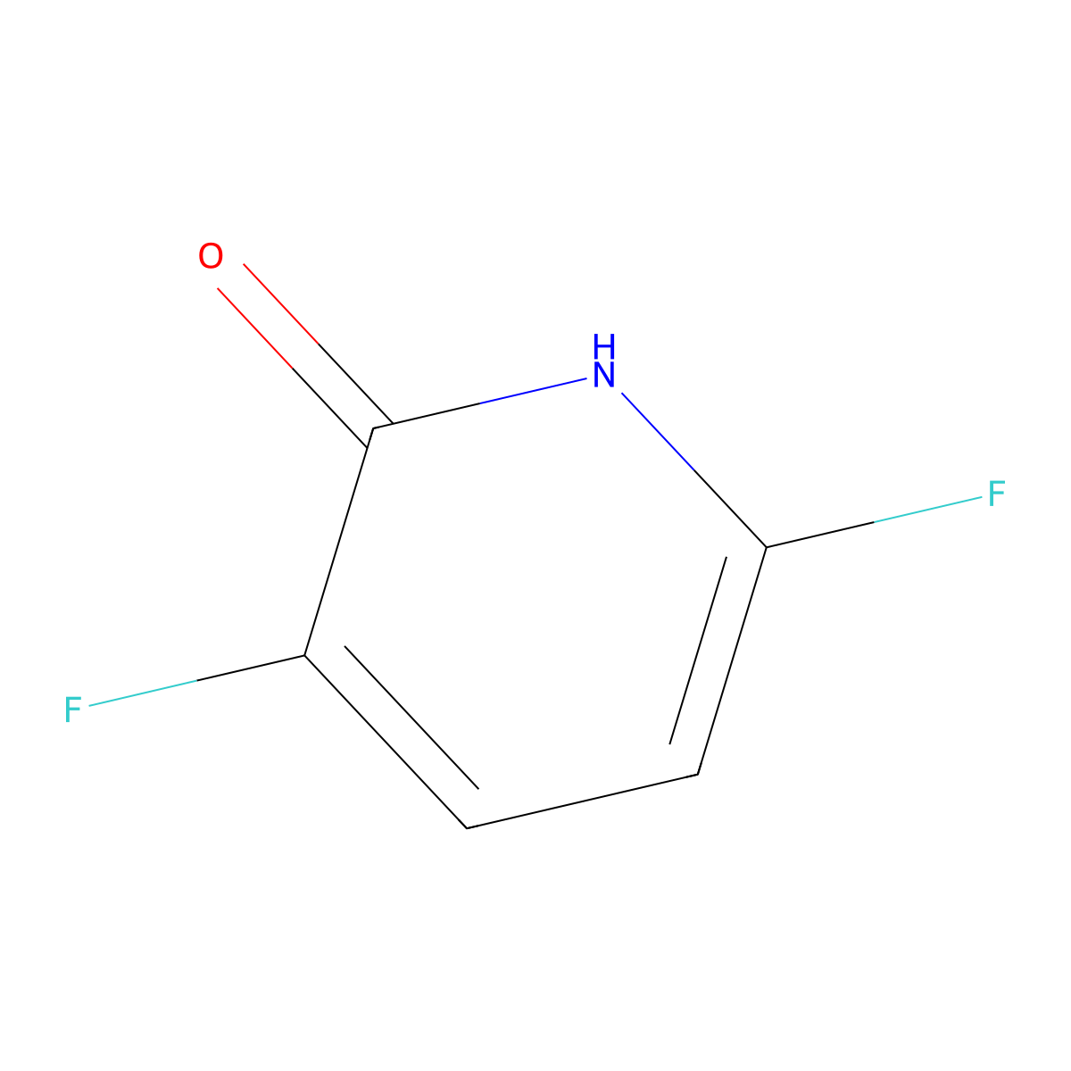 3,6-Difluoro-2-hydroxypyridine molecular structure, CAS 1263374-25-9