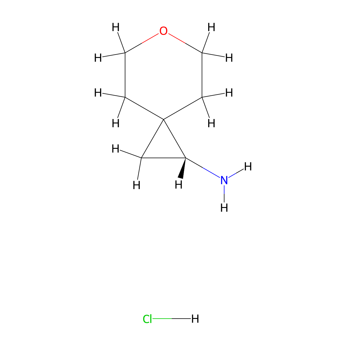 (R)-6-oxaspiro[2.5]octan-1-amine hydrochloride molecular structure, CAS 1263375-68-3