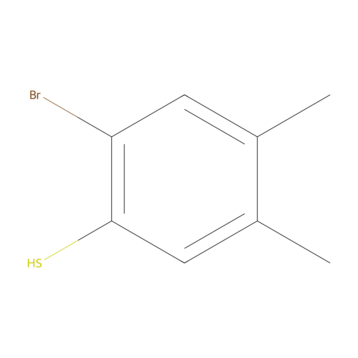 2-Bromo-4,5-dimethylbenzenethiol molecular structure, CAS 1263376-02-8