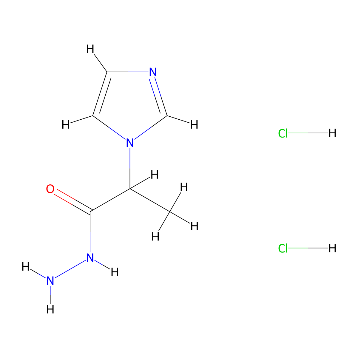 2-(1H-Imidazol-1-yl)propanohydrazide dihydrochloride molecular structure, CAS 1263376-04-0