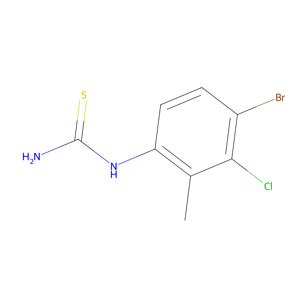 4-Bromo-3-chloro-2-methylphenylthiourea molecular structure, CAS 1263376-09-5