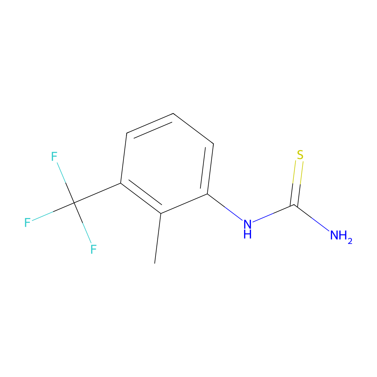 1-(2-Methyl-3-(trifluoromethyl)phenyl)thiourea molecular structure, CAS 1263376-10-8