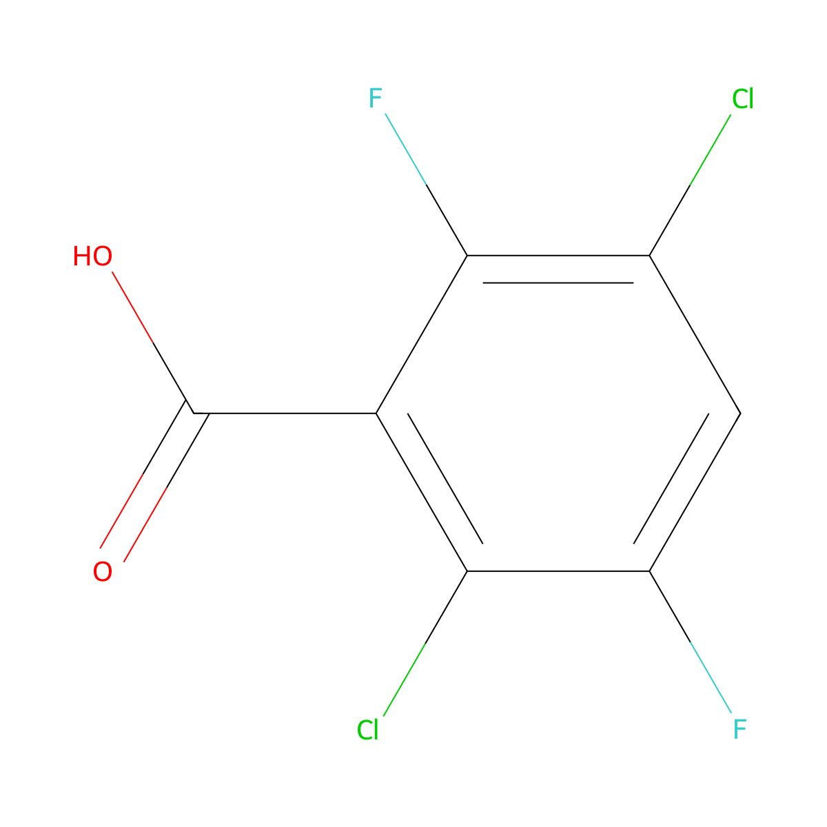 2,5-Dichloro-3,6-difluorobenzoic acid molecular structure, CAS 1263376-11-9