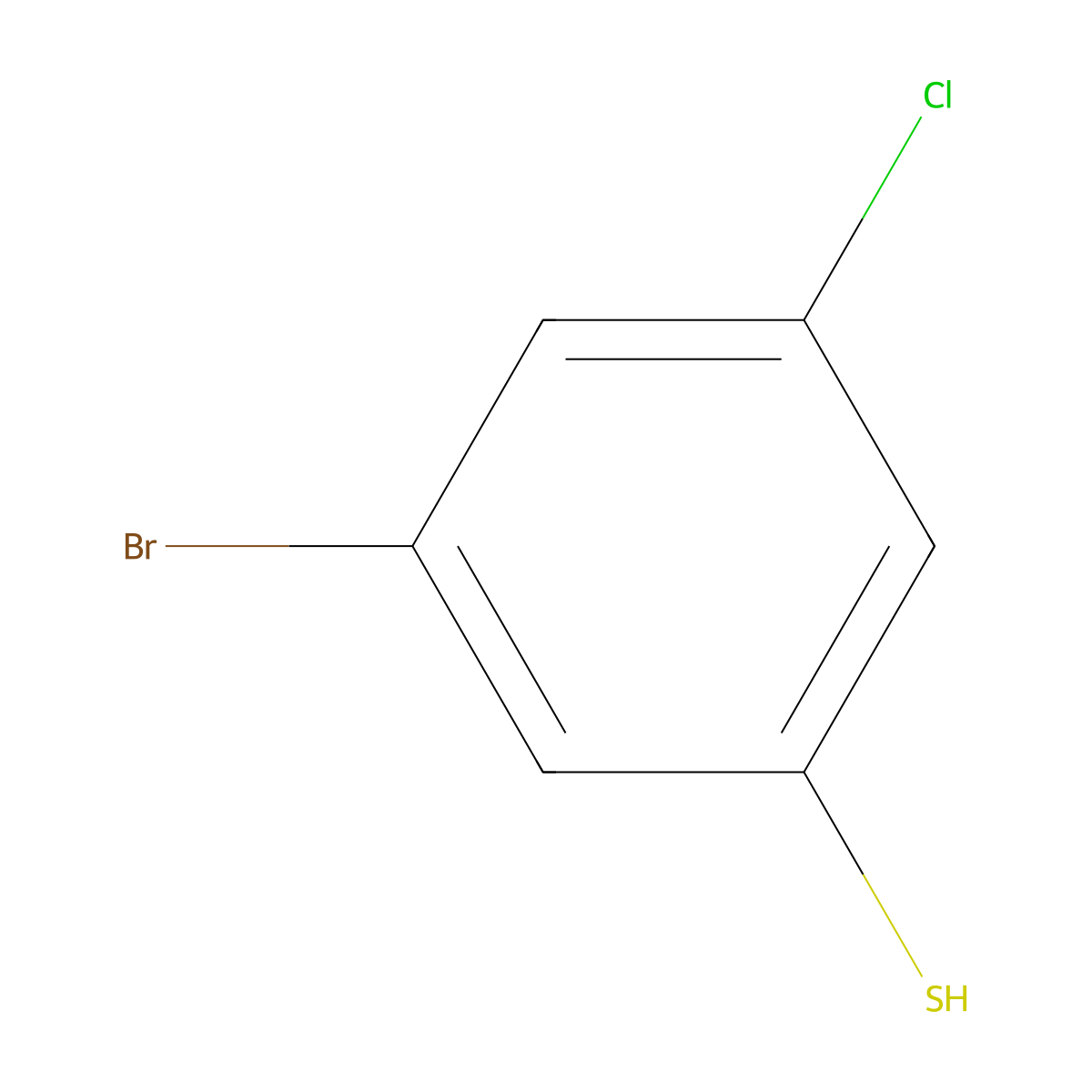 3-Bromo-5-chlorobenzene-1-thiol molecular structure, CAS 1263376-19-7