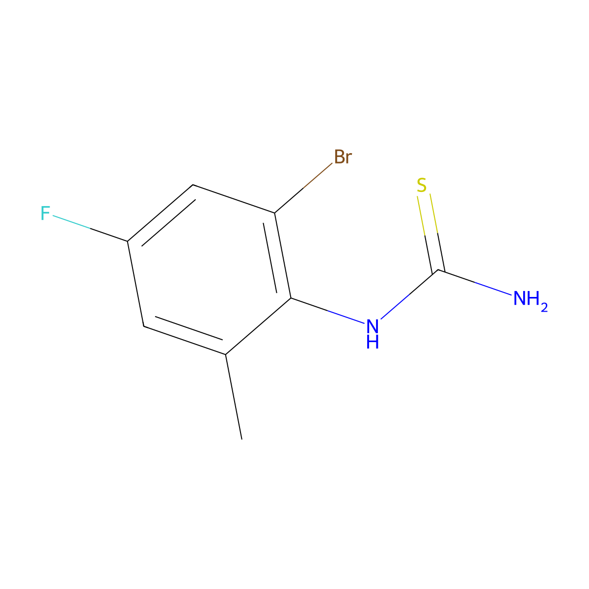 1-(2-Bromo-4-fluoro-6-methylphenyl)thiourea molecular structure, CAS 1263376-24-4