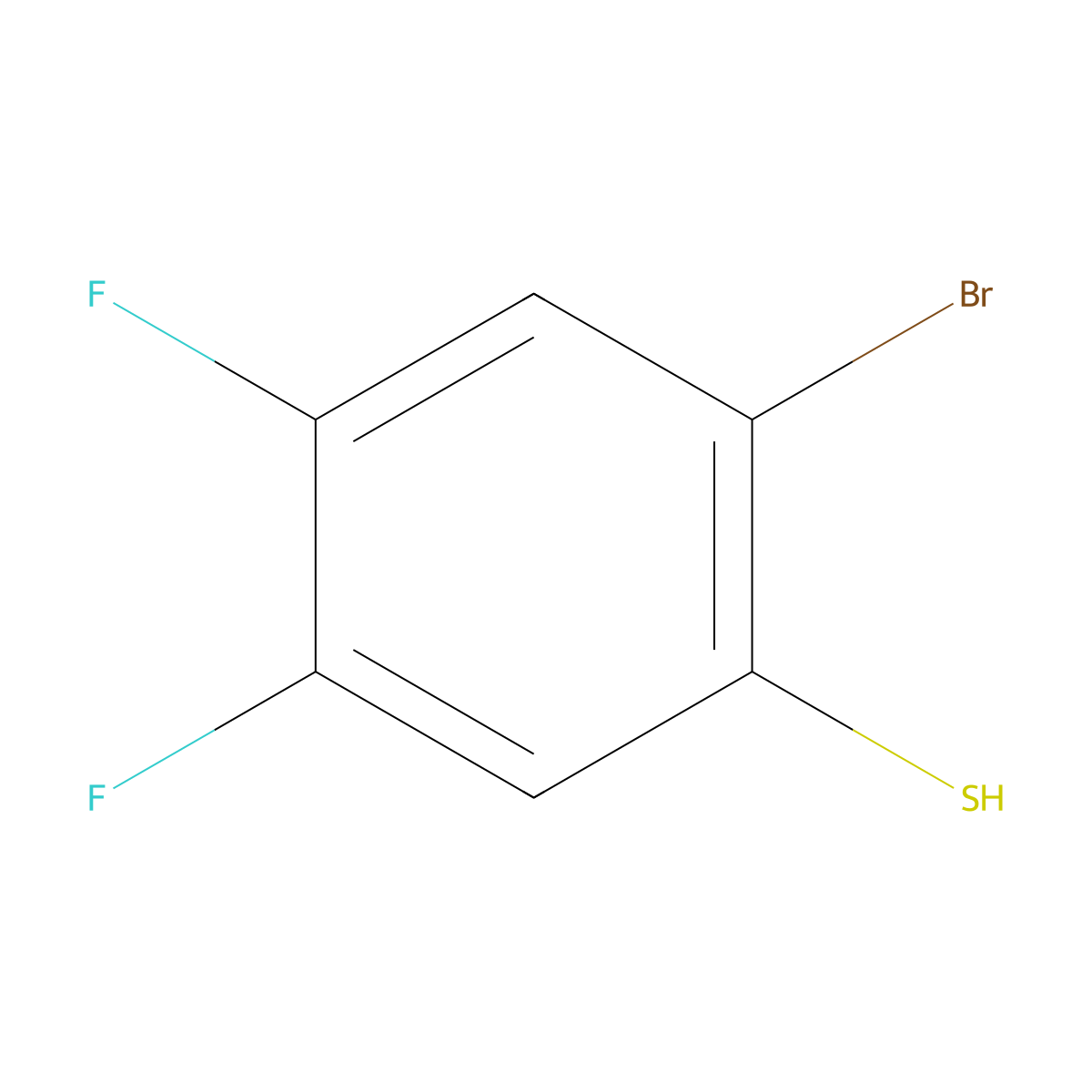 2-Bromo-4,5-difluorothiophenol molecular structure, CAS 1263376-26-6