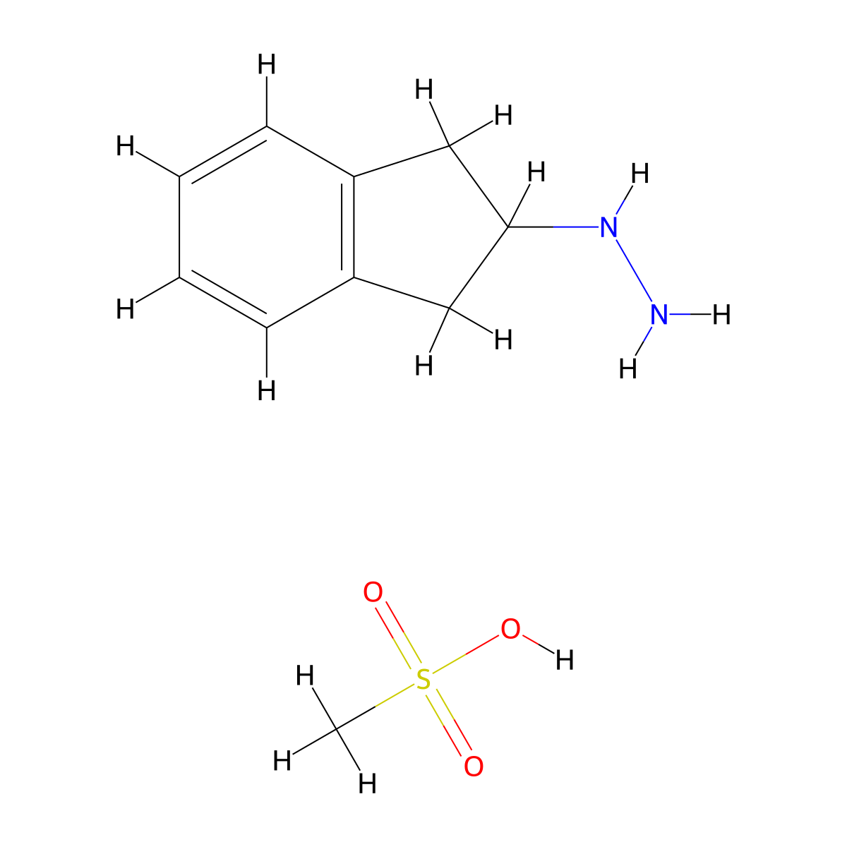 (2,3-Dihydro-1H-inden-2-yl)hydrazine methanesulfonate molecular structure, CAS 1263376-27-7