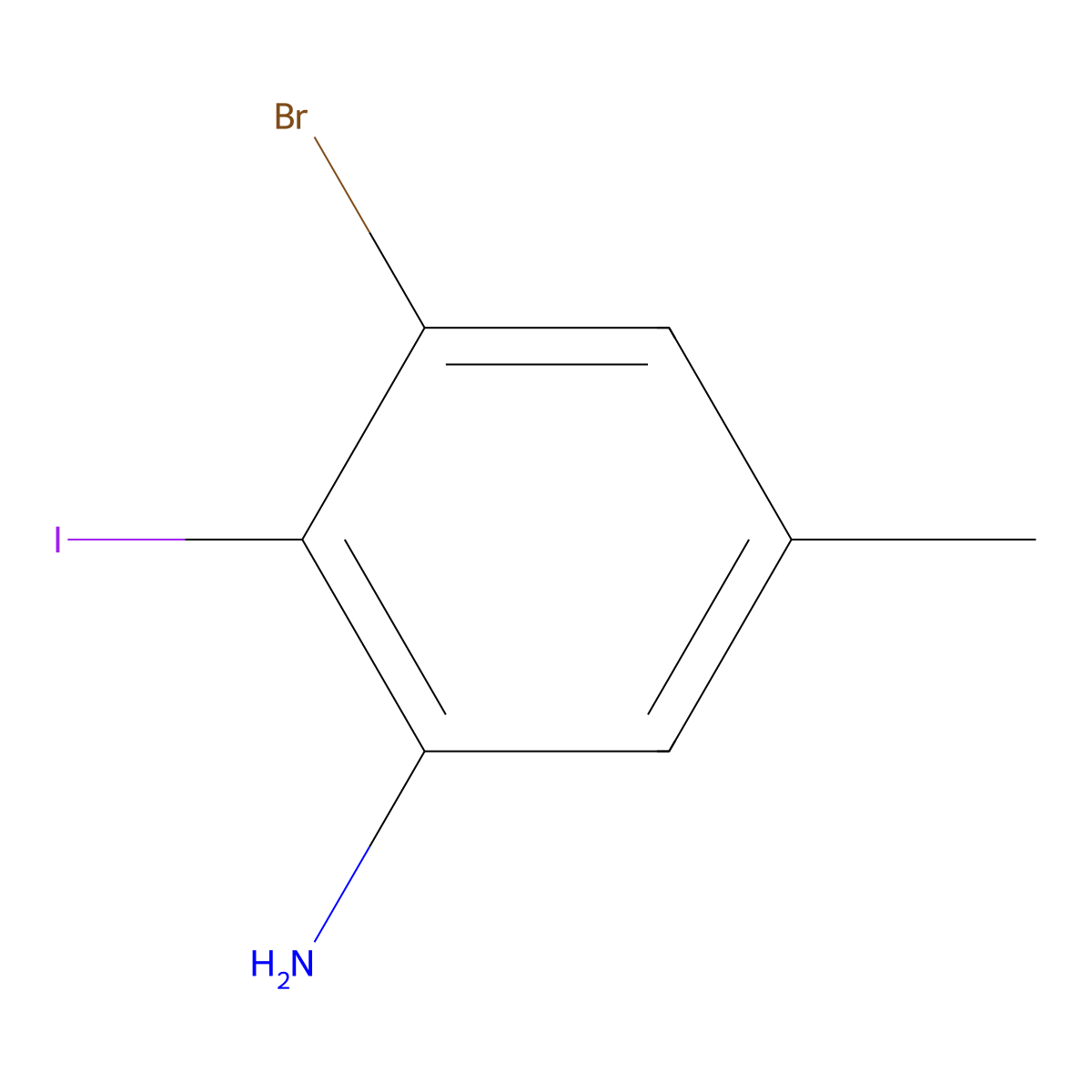 3-Bromo-2-iodo-5-methylaniline molecular structure, CAS 1263376-28-8