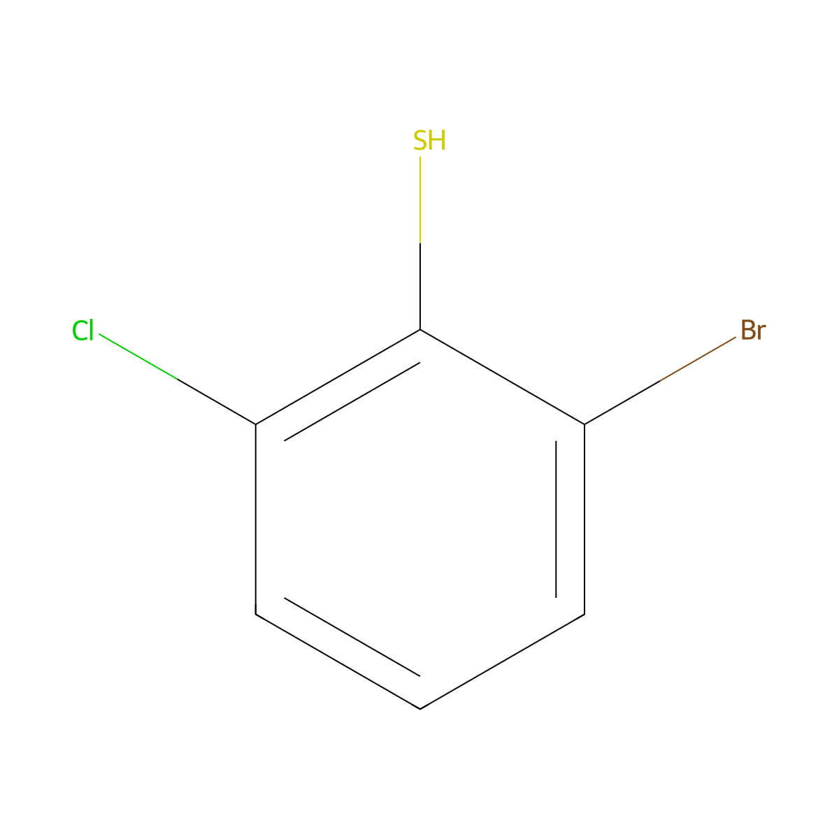 2-Bromo-6-chlorobenzene-1-thiol molecular structure, CAS 1263376-31-3