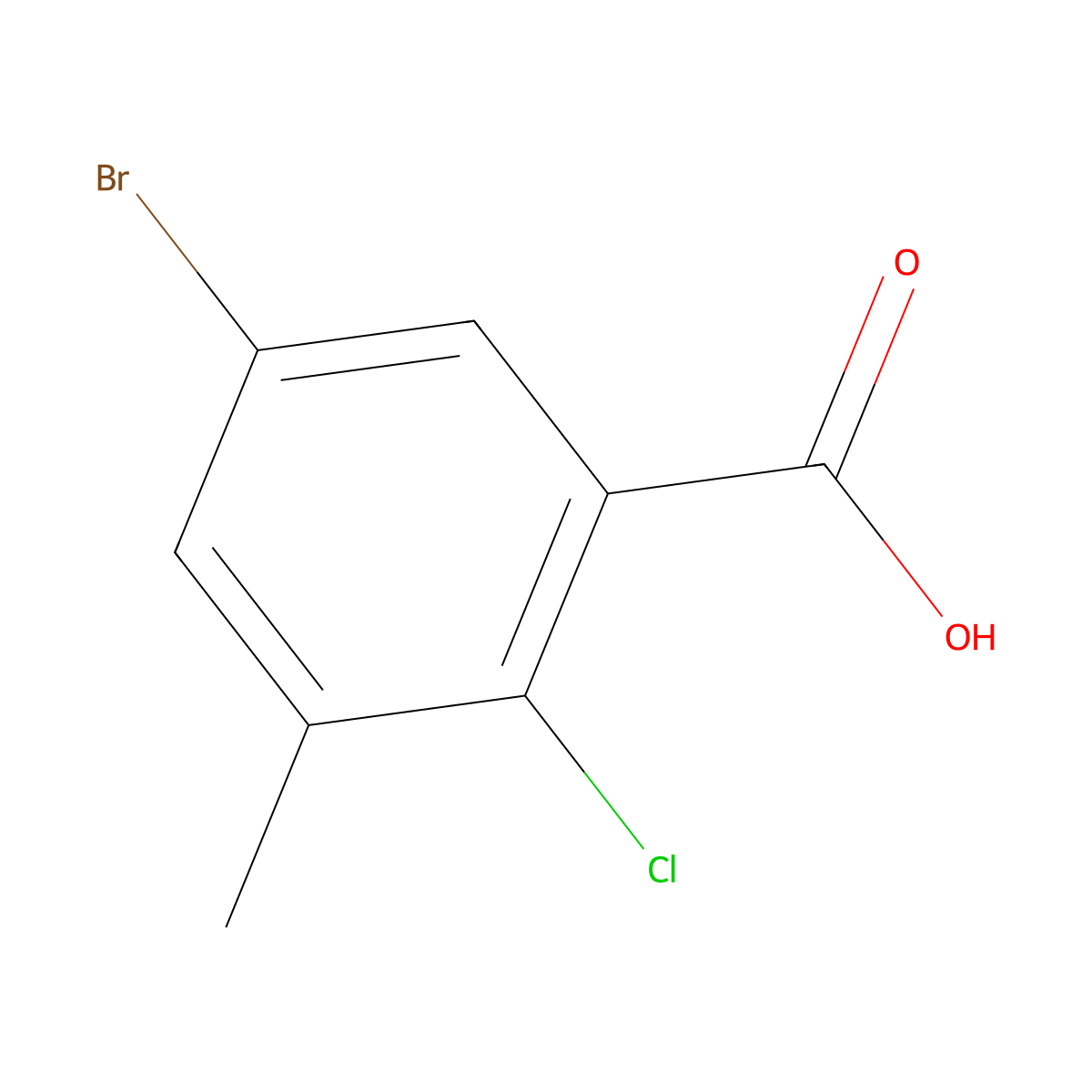 5-Bromo-2-chloro-3-methylbenzoic acid molecular structure, CAS 1263376-33-5