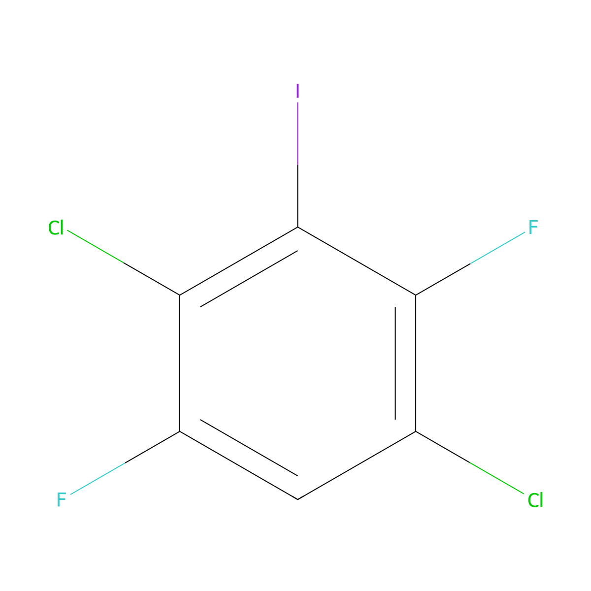 2,5-Dichloro-3,6-difluoroiodobenzene molecular structure, CAS 1263376-34-6