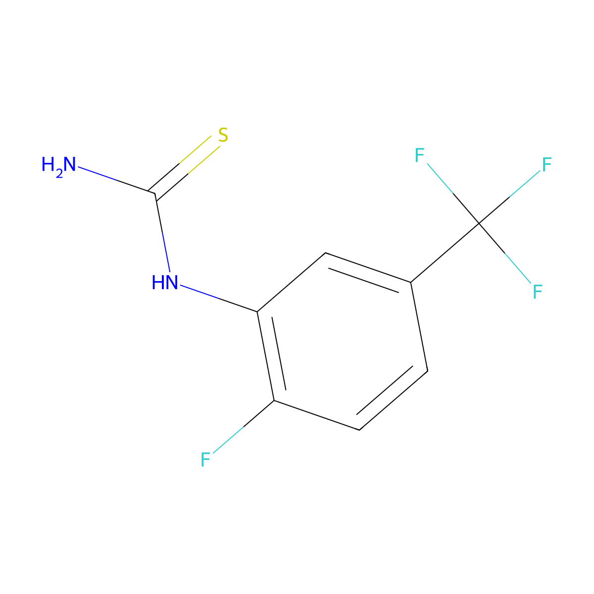1-(2-Fluoro-5-(trifluoromethyl)phenyl)thiourea molecular structure, CAS 1263376-38-0