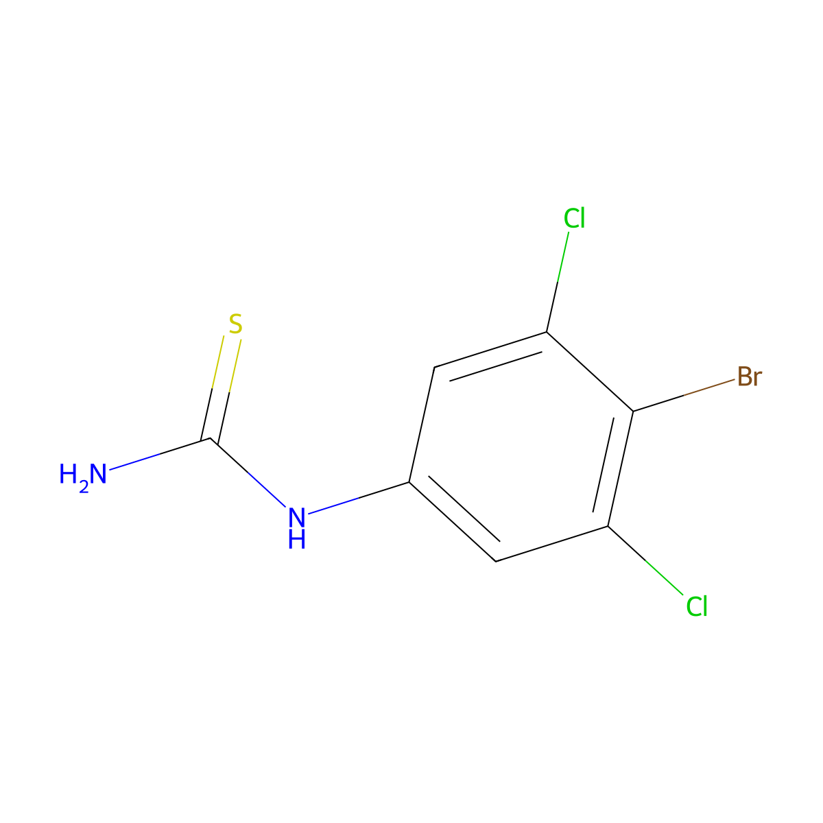 4-Bromo-3,5-dichlorophenylthiourea molecular structure, CAS 1263376-43-7