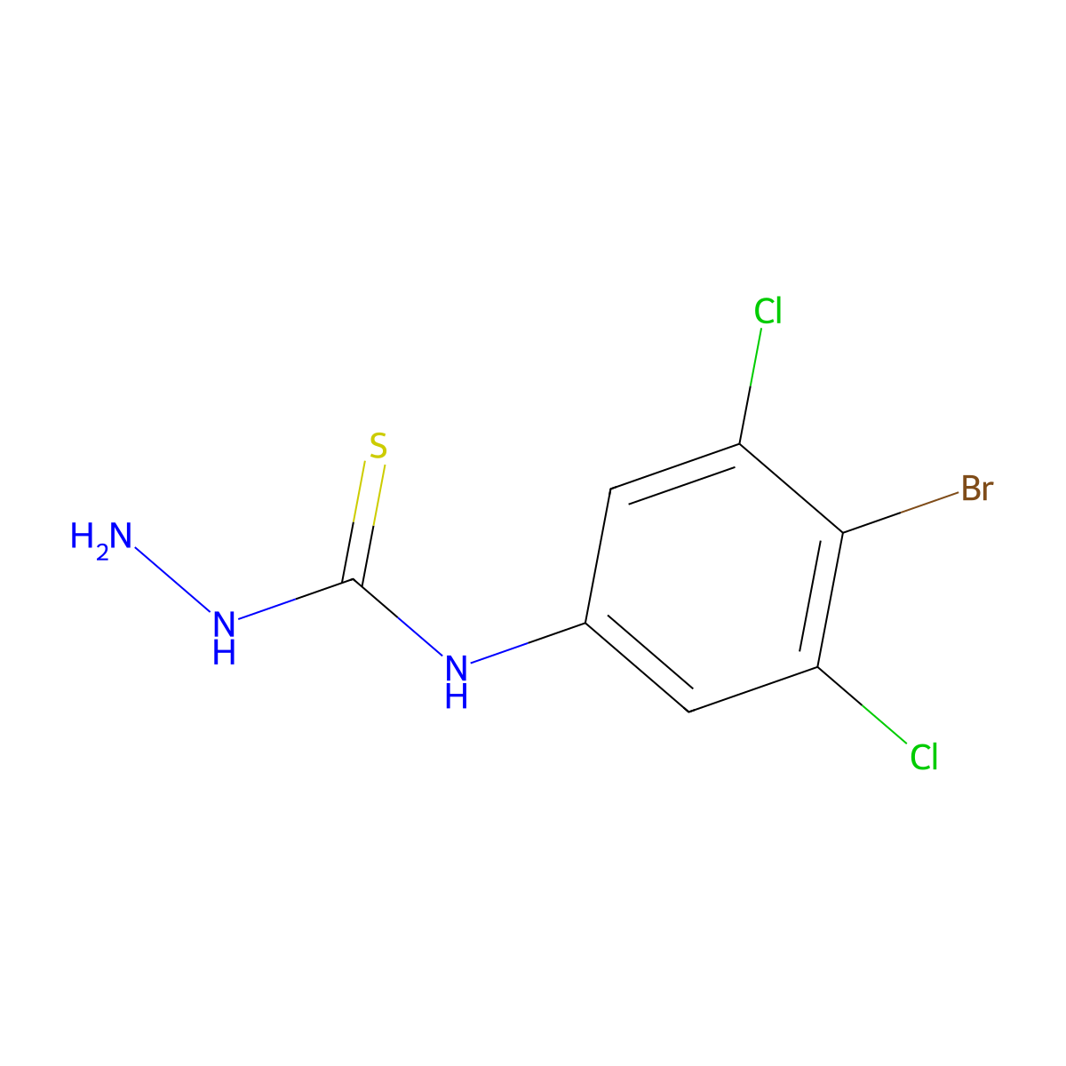 N-(4-Bromo-3,5-dichlorophenyl)hydrazinecarbothioamide molecular structure, CAS 1263376-53-9