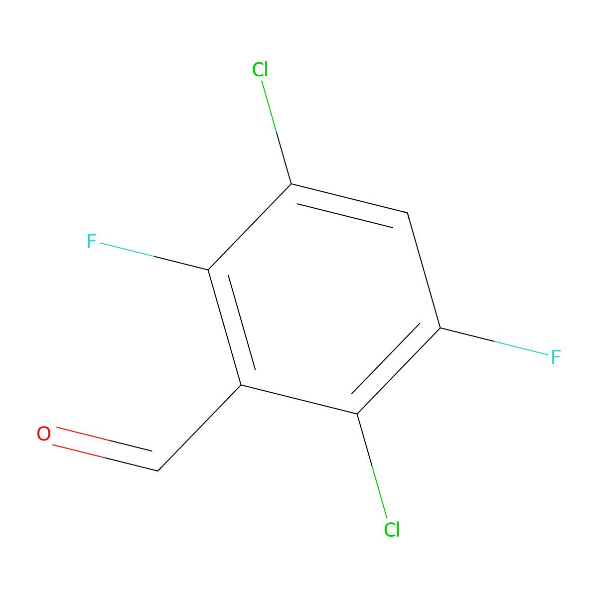 2,5-Dichloro-3,6-difluorobenzaldehyde molecular structure, CAS 1263376-60-8