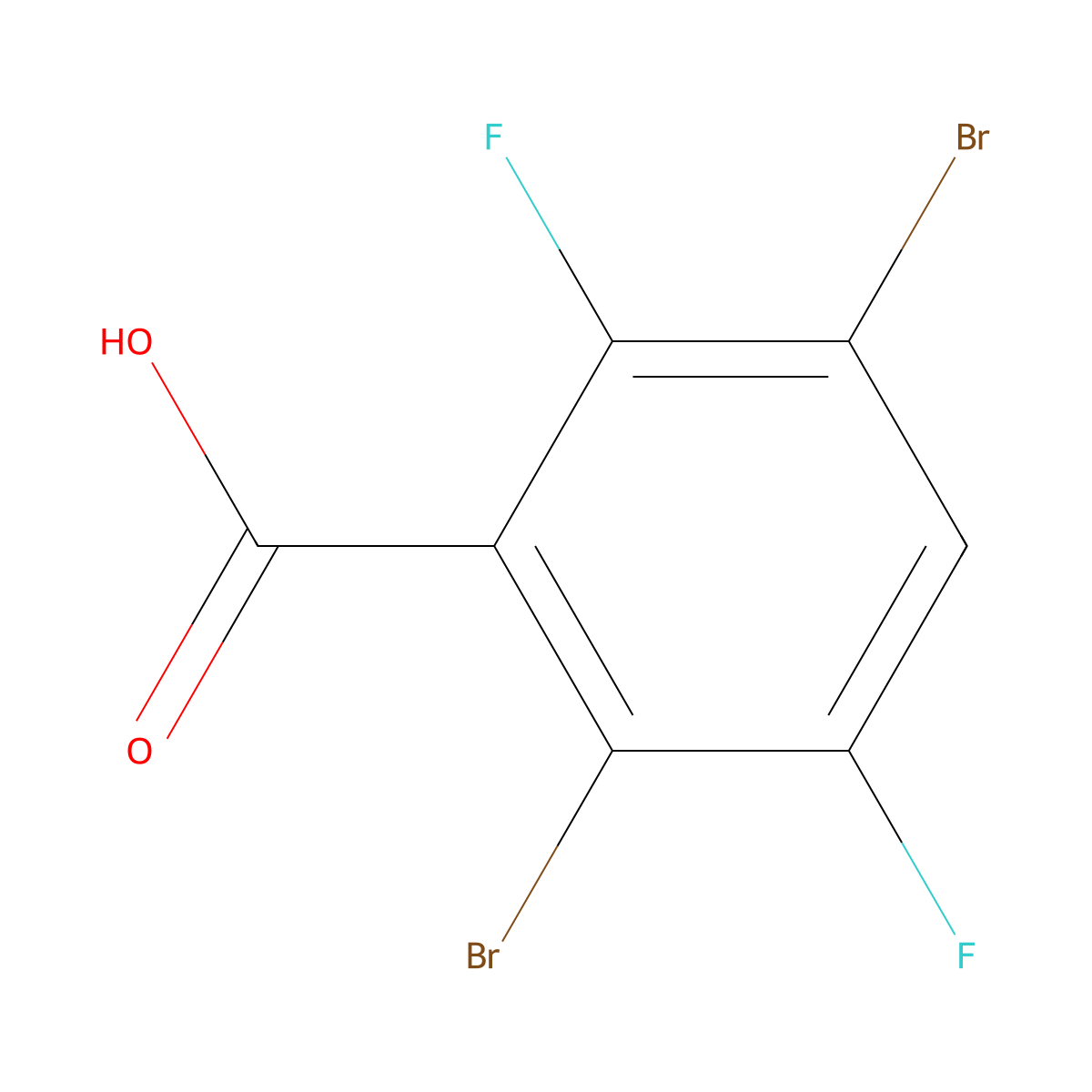 2,5-Dibromo-3,6-difluorobenzoic acid molecular structure, CAS 1263376-61-9