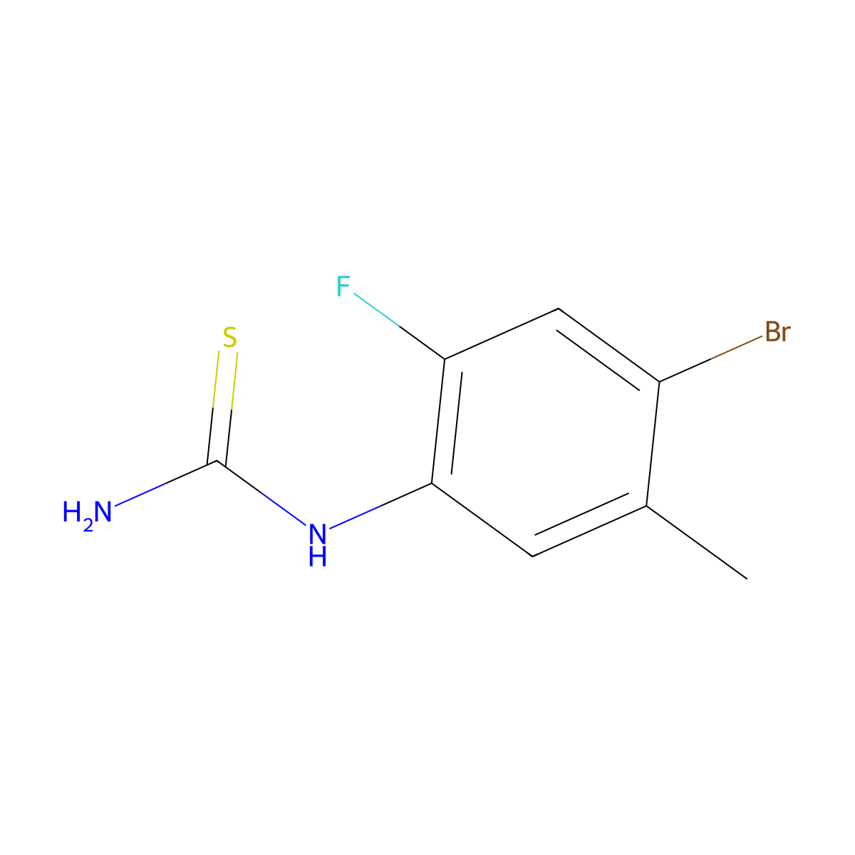 1-(4-Bromo-2-fluoro-5-methylphenyl)thiourea molecular structure, CAS 1263376-62-0