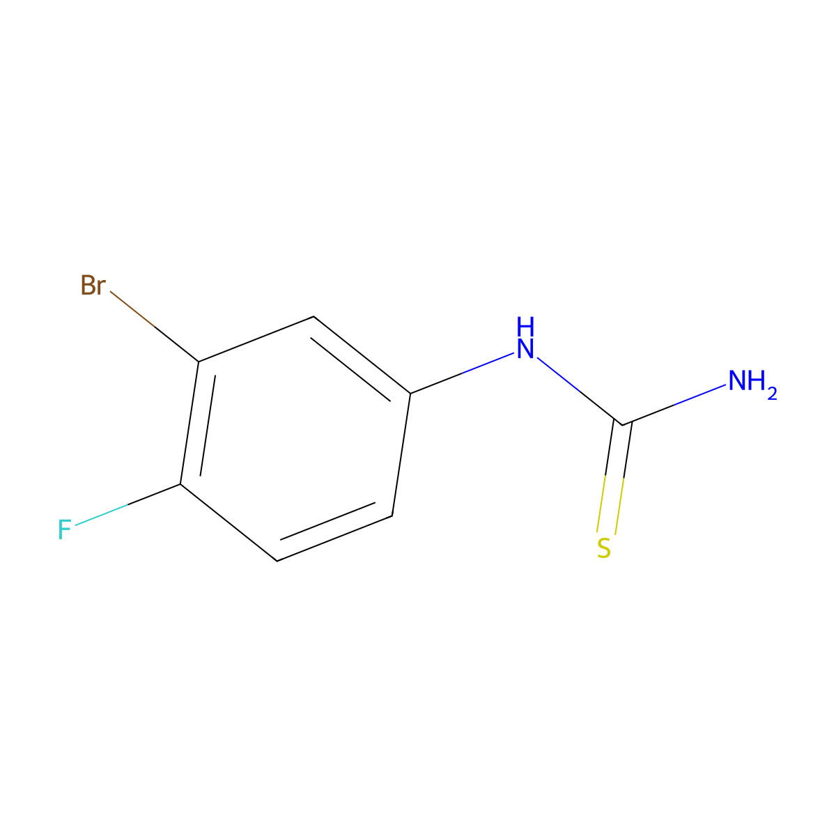 3-Bromo-4-fluorophenylthiourea molecular structure, CAS 1263376-63-1