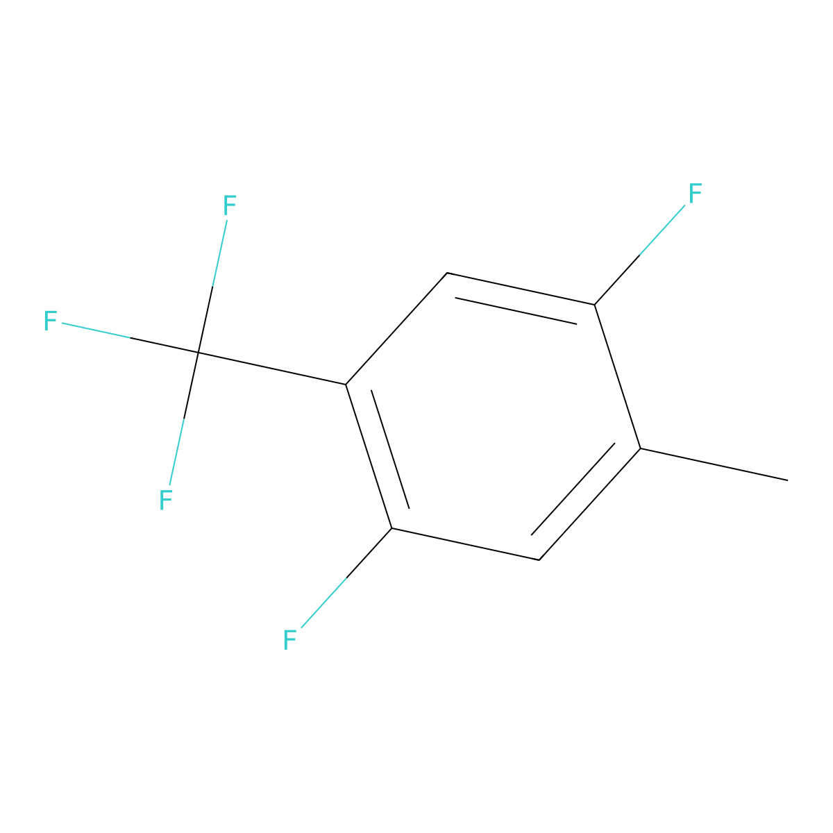 1,4-Difluoro-2-methyl-5-(trifluoromethyl)benzene molecular structure, CAS 1263376-69-7
