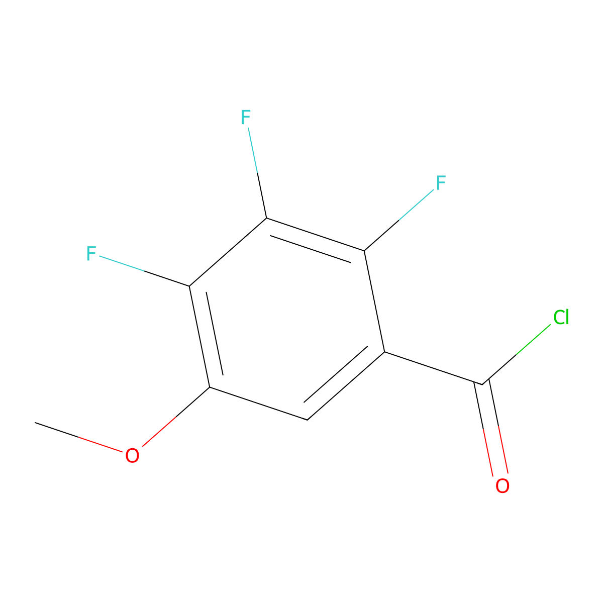 5-Methoxy-2,3,4-trifluorobenzoyl chloride molecular structure, CAS 1263376-71-1