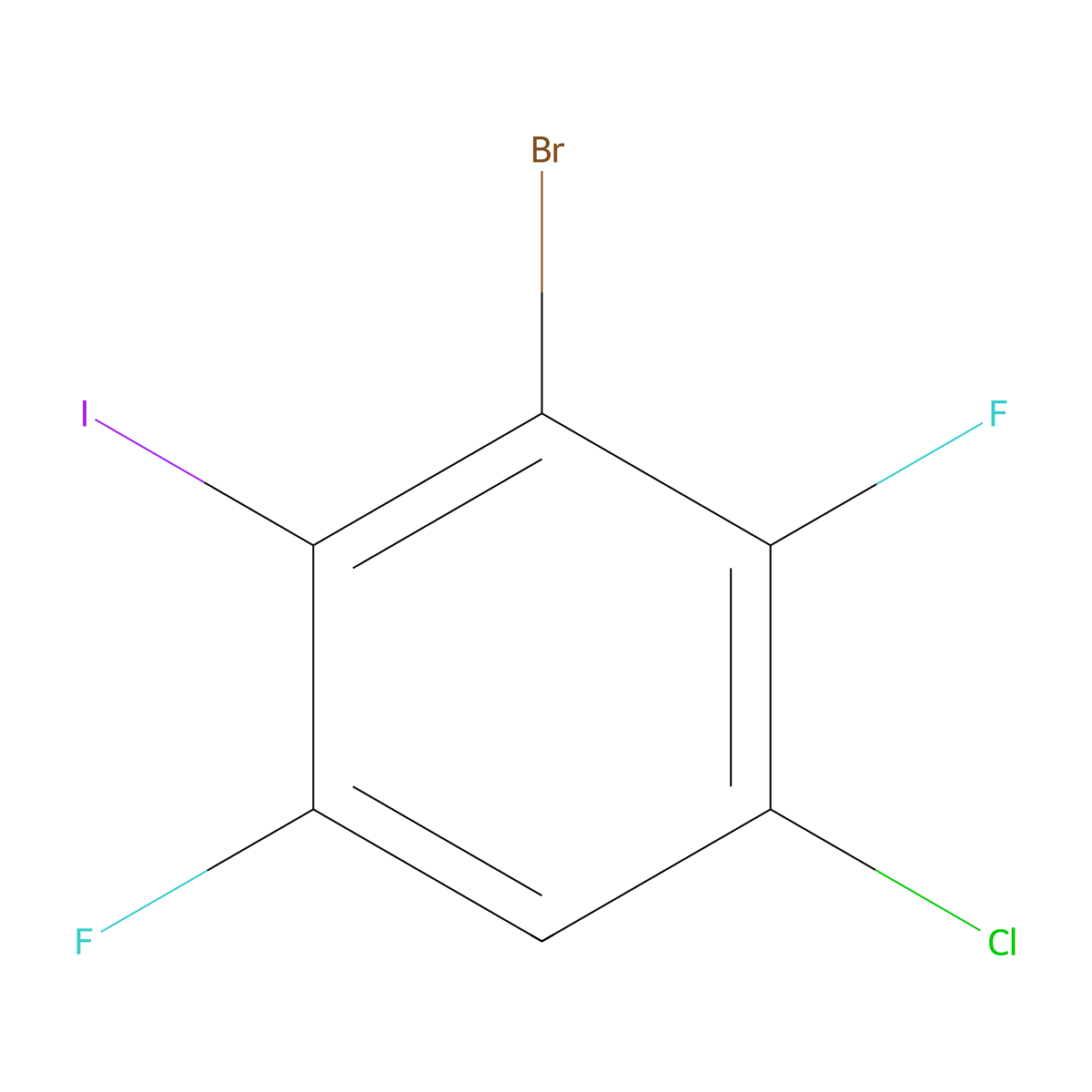 2-Bromo-4-chloro-3,6-difluoroiodobenzene molecular structure, CAS 1263376-74-4