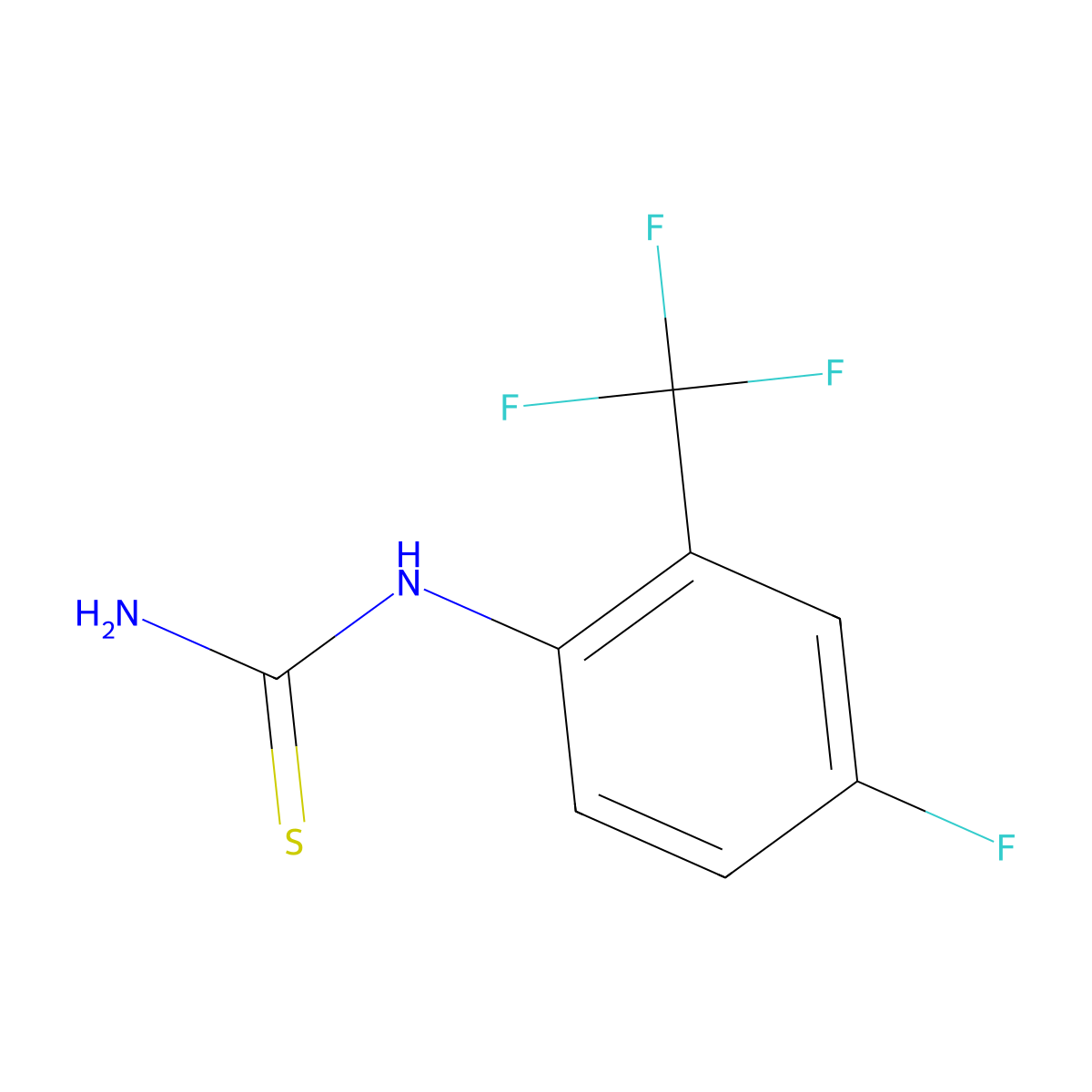 1-(4-Fluoro-2-(trifluoromethyl)phenyl)thiourea molecular structure, CAS 1263376-76-6