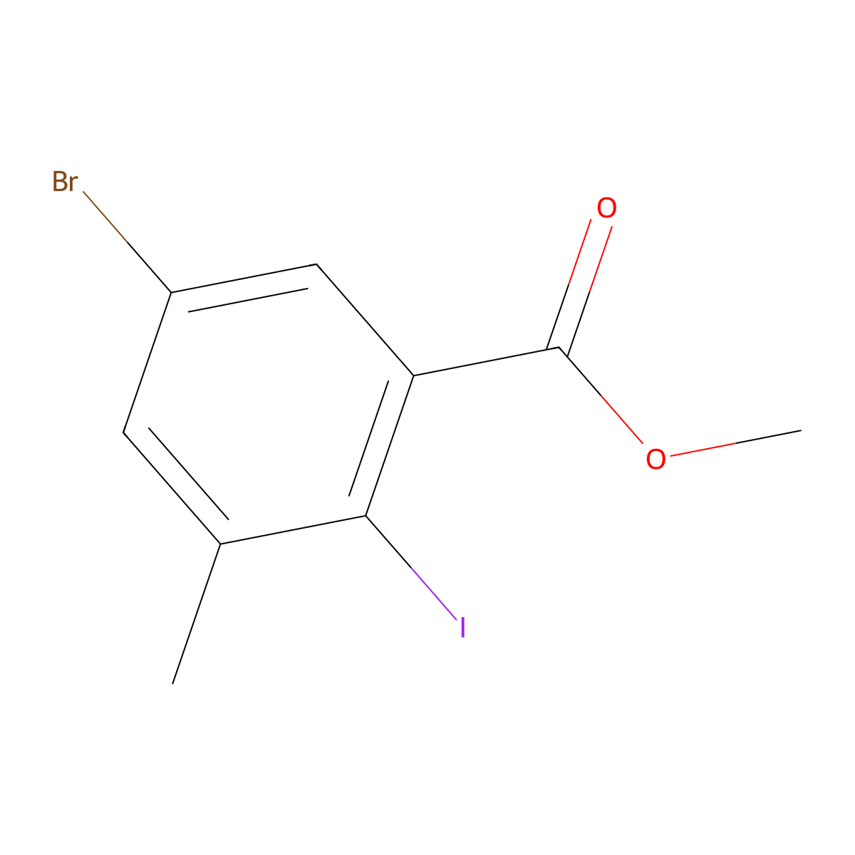 Methyl 5-bromo-2-iodo-3-methylbenzoate molecular structure, CAS 1263376-81-3