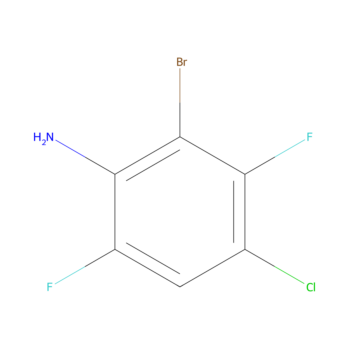 2-Bromo-4-chloro-3,6-difluoroaniline molecular structure, CAS 1263376-86-8