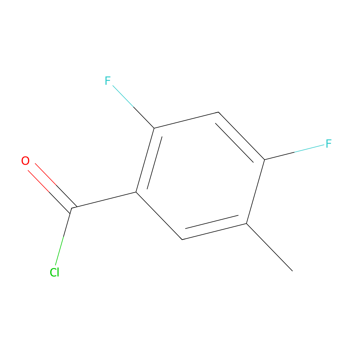 2,4-Difluoro-5-methylbenzoyl chloride molecular structure, CAS 1263376-87-9