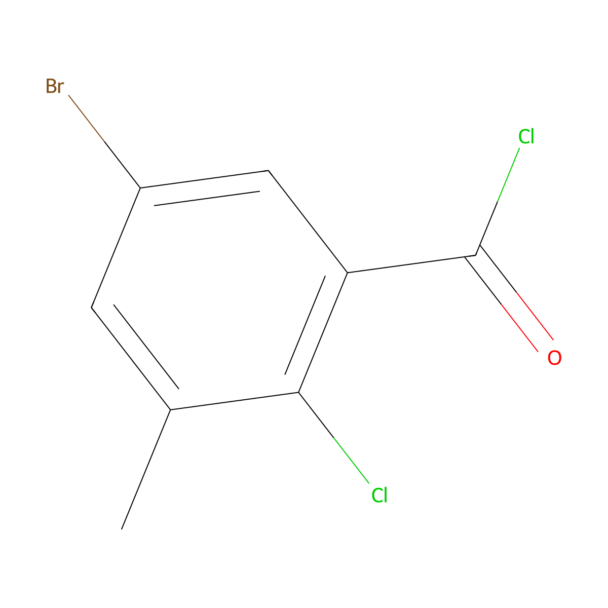 5-Bromo-2-chloro-3-methylbenzoyl chloride molecular structure, CAS 1263376-88-0
