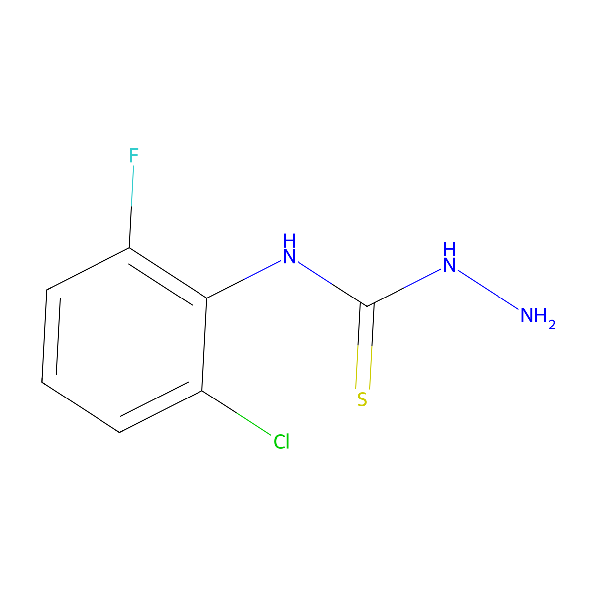 N-(2-Chloro-6-fluorophenyl)hydrazinecarbothioamide molecular structure, CAS 1263376-92-6