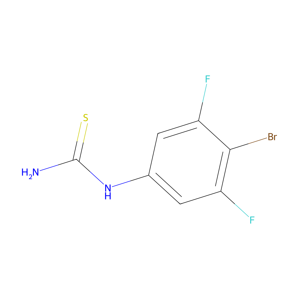 1-(4-Bromo-3,5-difluorophenyl)thiourea molecular structure, CAS 1263376-93-7