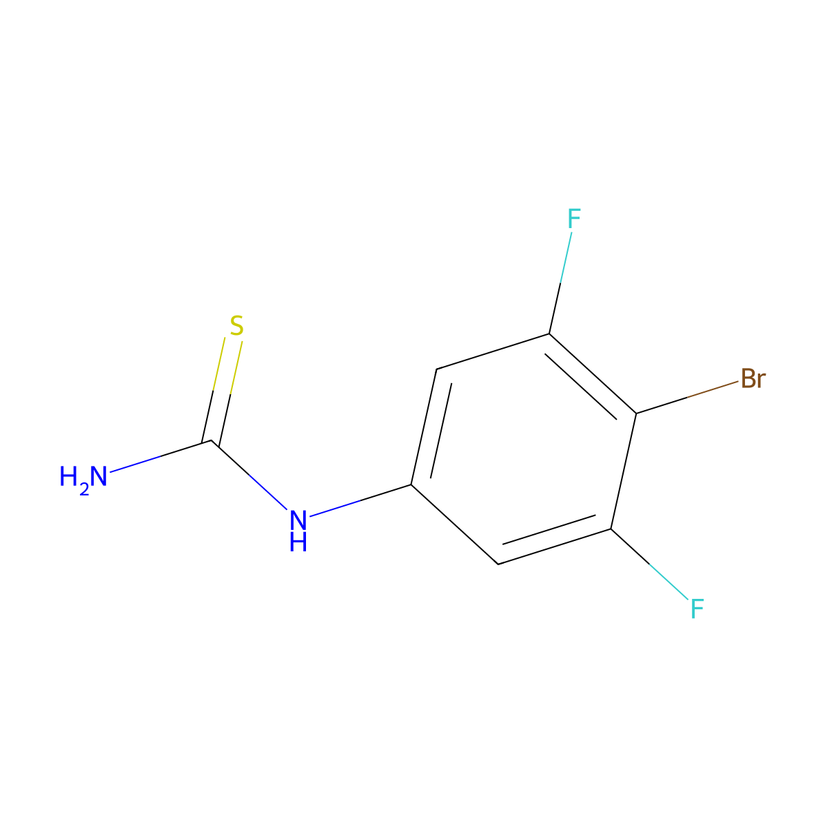 1-(4-Bromo-3,5-difluorophenyl)thiourea molecular structure, CAS 1263376-93-7