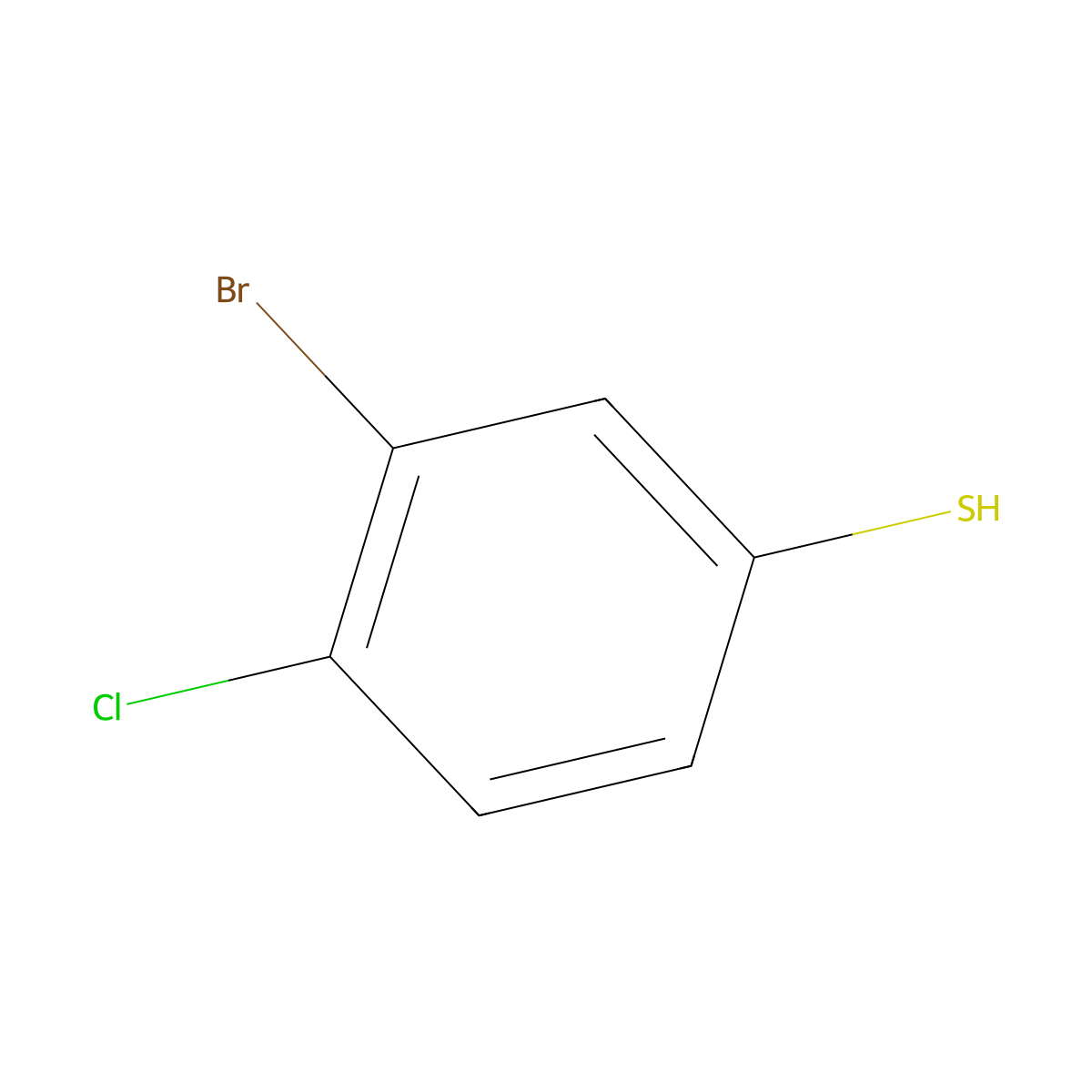 3-Bromo-4-chlorobenzene-1-thiol molecular structure, CAS 1263376-96-0