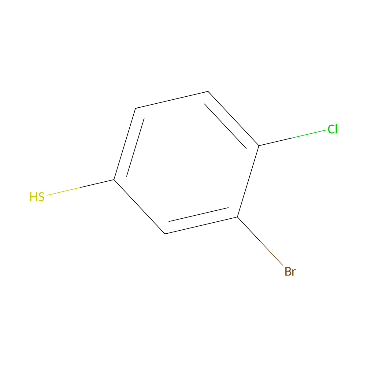 3-Bromo-4-chlorobenzene-1-thiol molecular structure, CAS 1263376-96-0