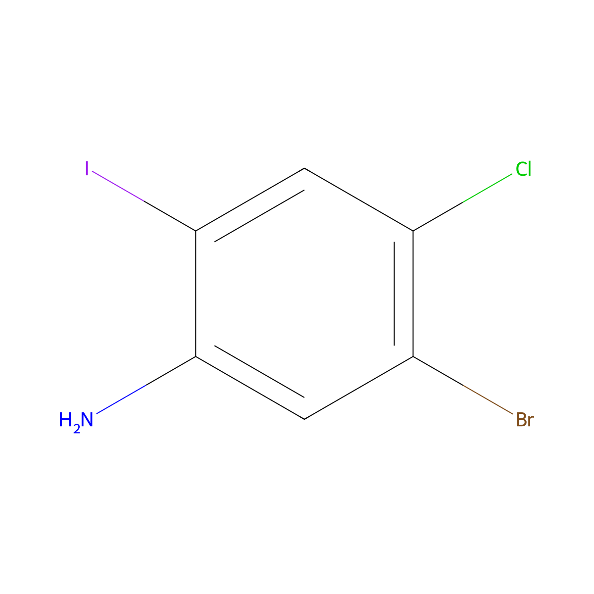 5-Bromo-4-chloro-2-iodoaniline molecular structure, CAS 1263376-97-1