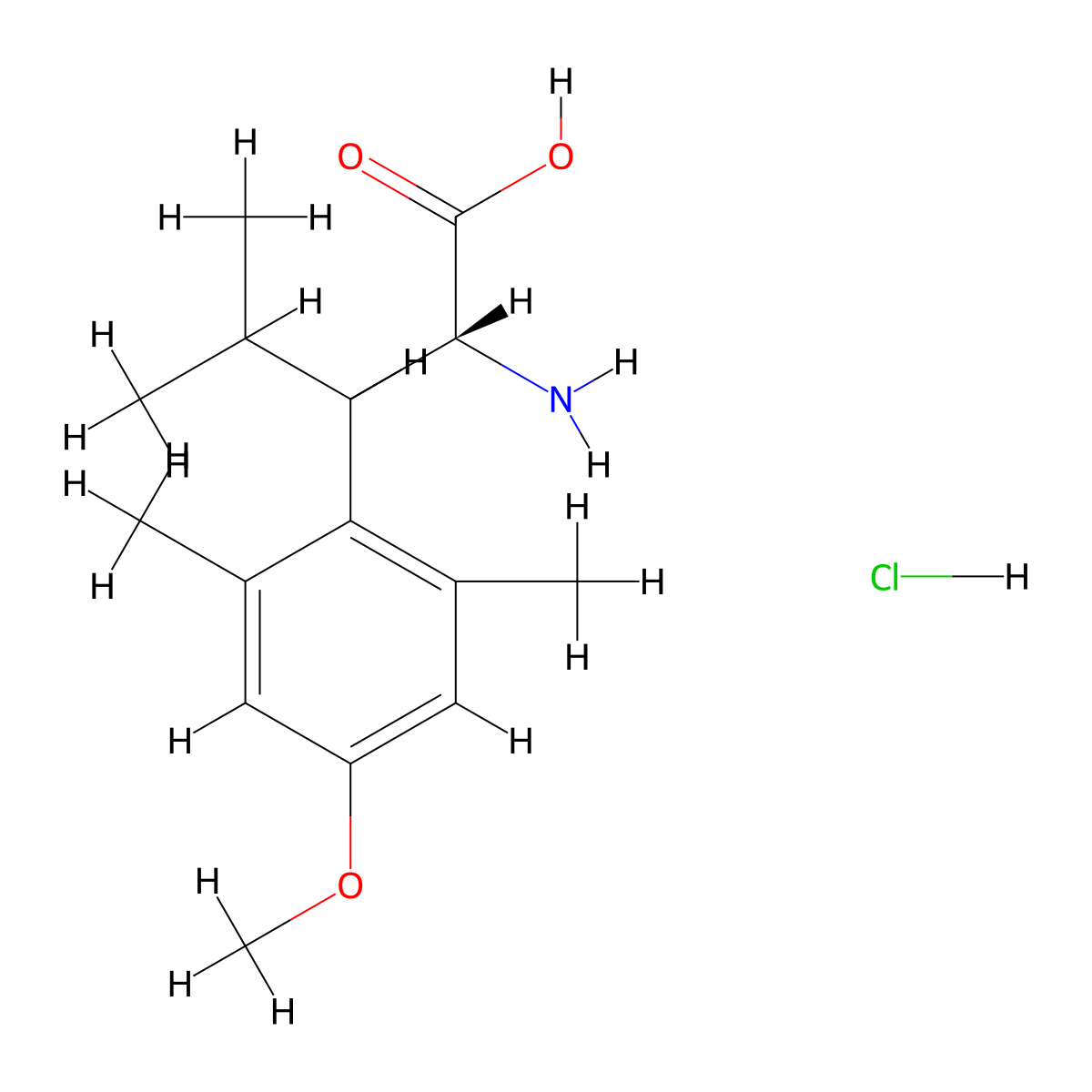 (2R,3R)-2-Amino-3-(4-methoxy-2,6-dimethylphenyl)-4-methylpentanoic acid hydrochloride molecular structure, CAS 1263376-98-2