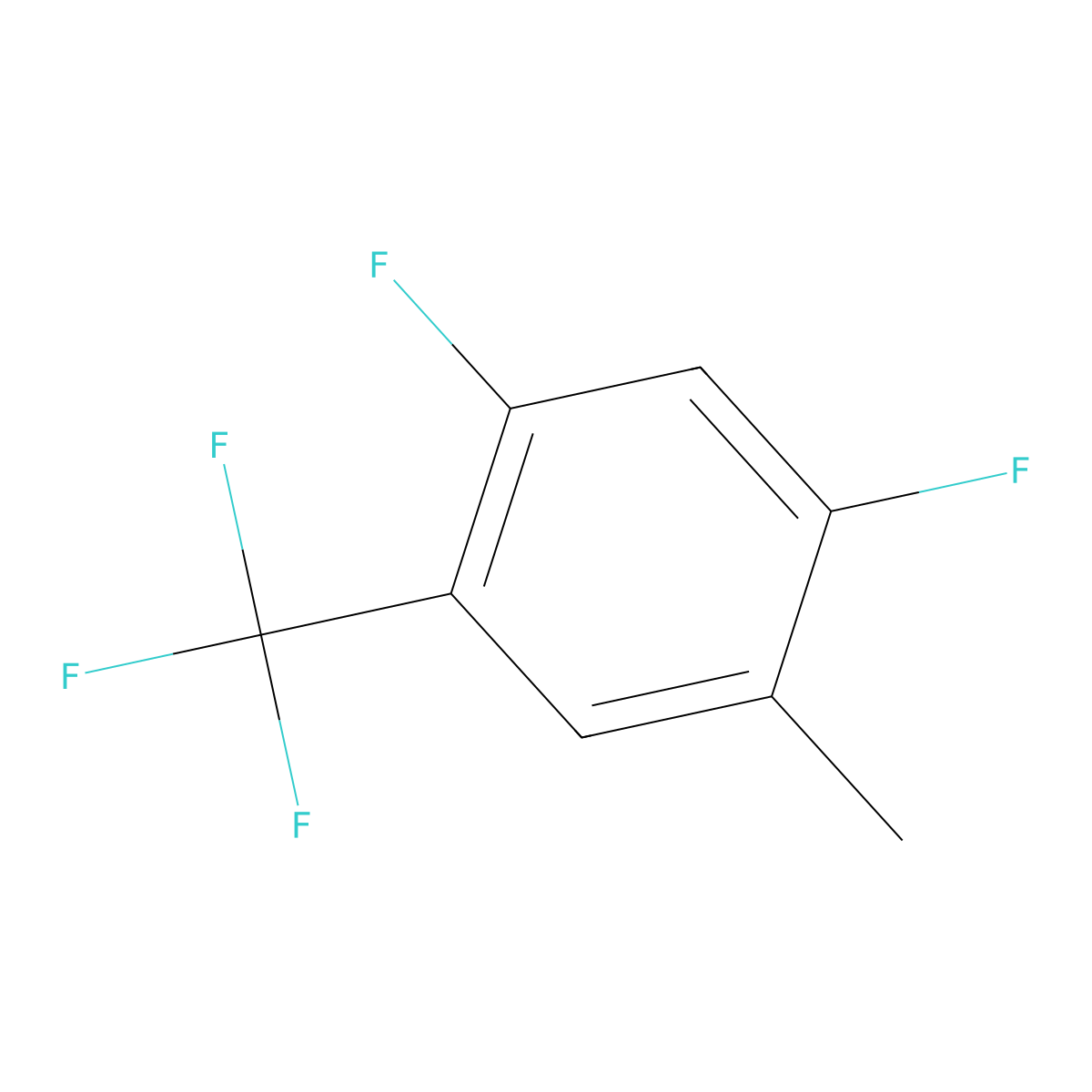 2,4-Difluoro-5-methylbenzotrifluoride molecular structure, CAS 1263377-03-2