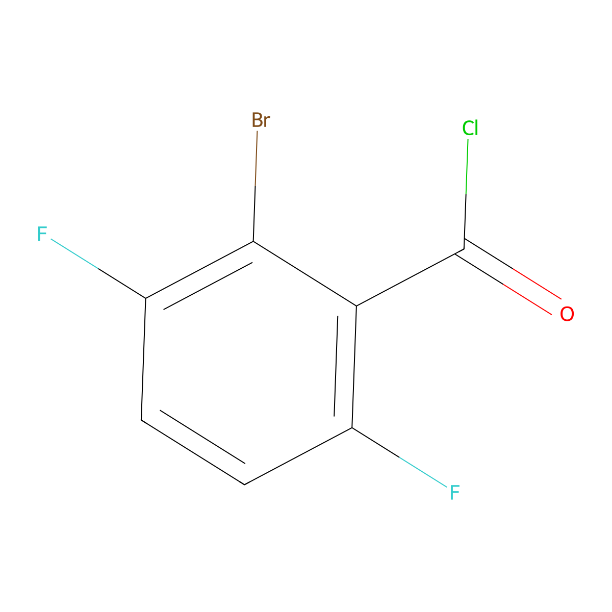 2-Bromo-3,6-difluorobenzoyl chloride molecular structure, CAS 1263377-04-3