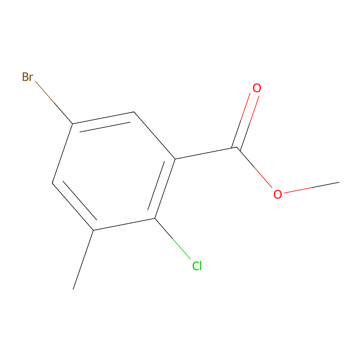 Methyl 5-bromo-2-chloro-3-methylbenzoate molecular structure, CAS 1263377-05-4