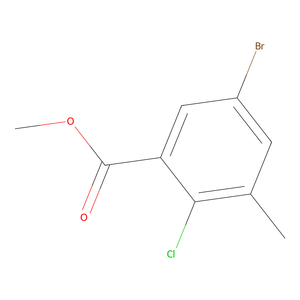 Methyl 5-bromo-2-chloro-3-methylbenzoate molecular structure, CAS 1263377-05-4