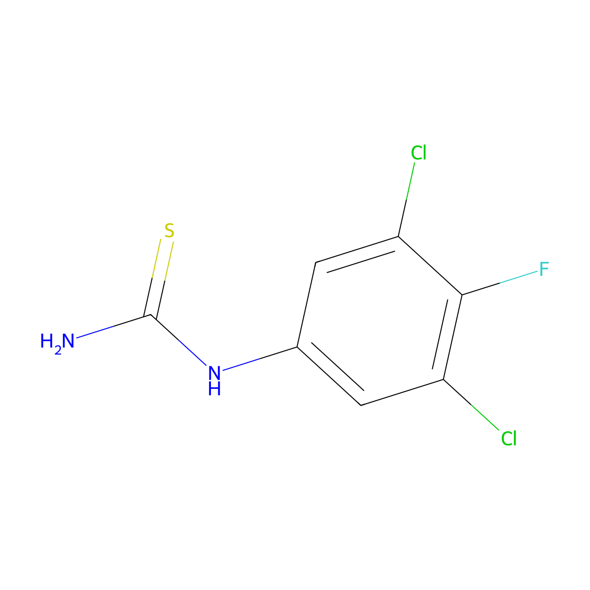 1-(3,5-Dichloro-4-fluorophenyl)thiourea molecular structure, CAS 1263377-07-6