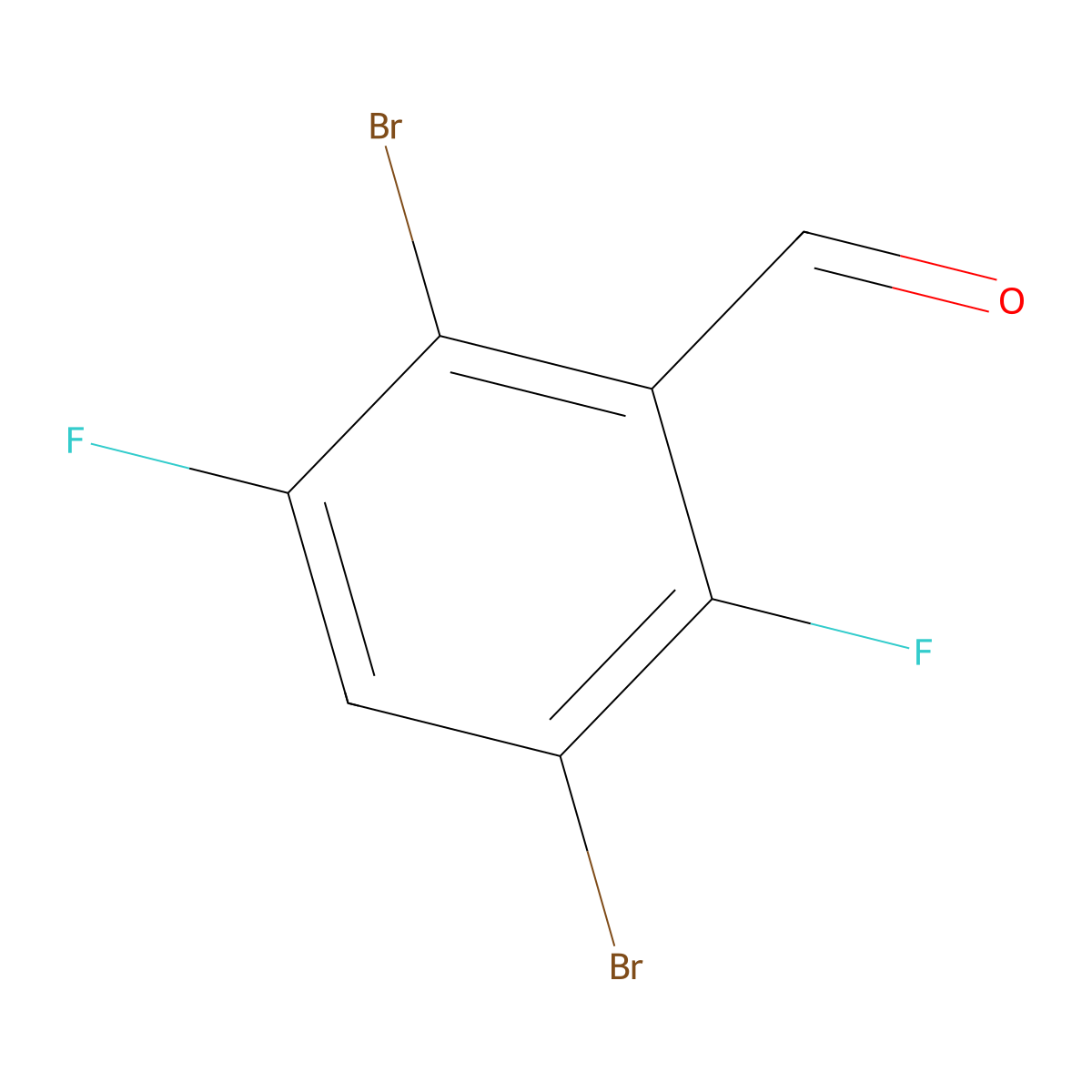 2,5-Dibromo-3,6-difluorobenzaldehyde molecular structure, CAS 1263377-10-1