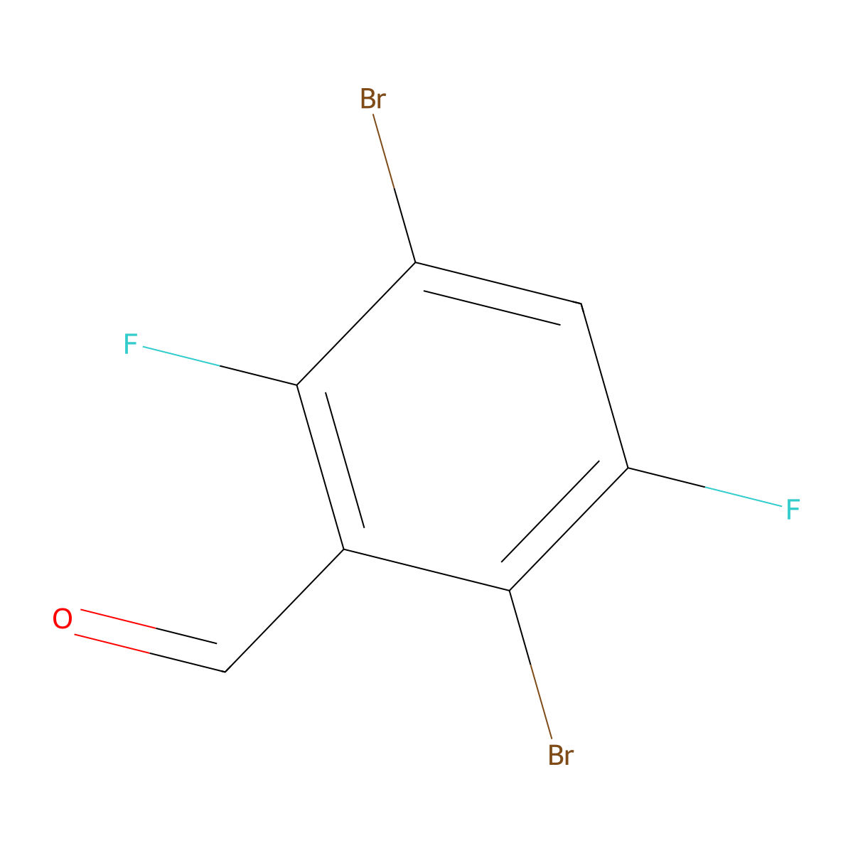 2,5-Dibromo-3,6-difluorobenzaldehyde molecular structure, CAS 1263377-10-1