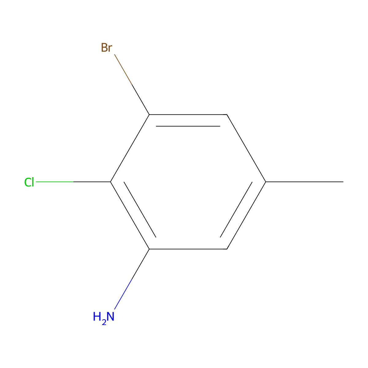 3-Bromo-2-chloro-5-methylaniline molecular structure, CAS 1263377-15-6