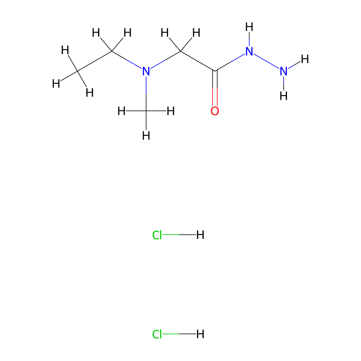 2-[Ethyl(methyl)amino]acetohydrazide dihydrochloride molecular structure, CAS 1263377-17-8