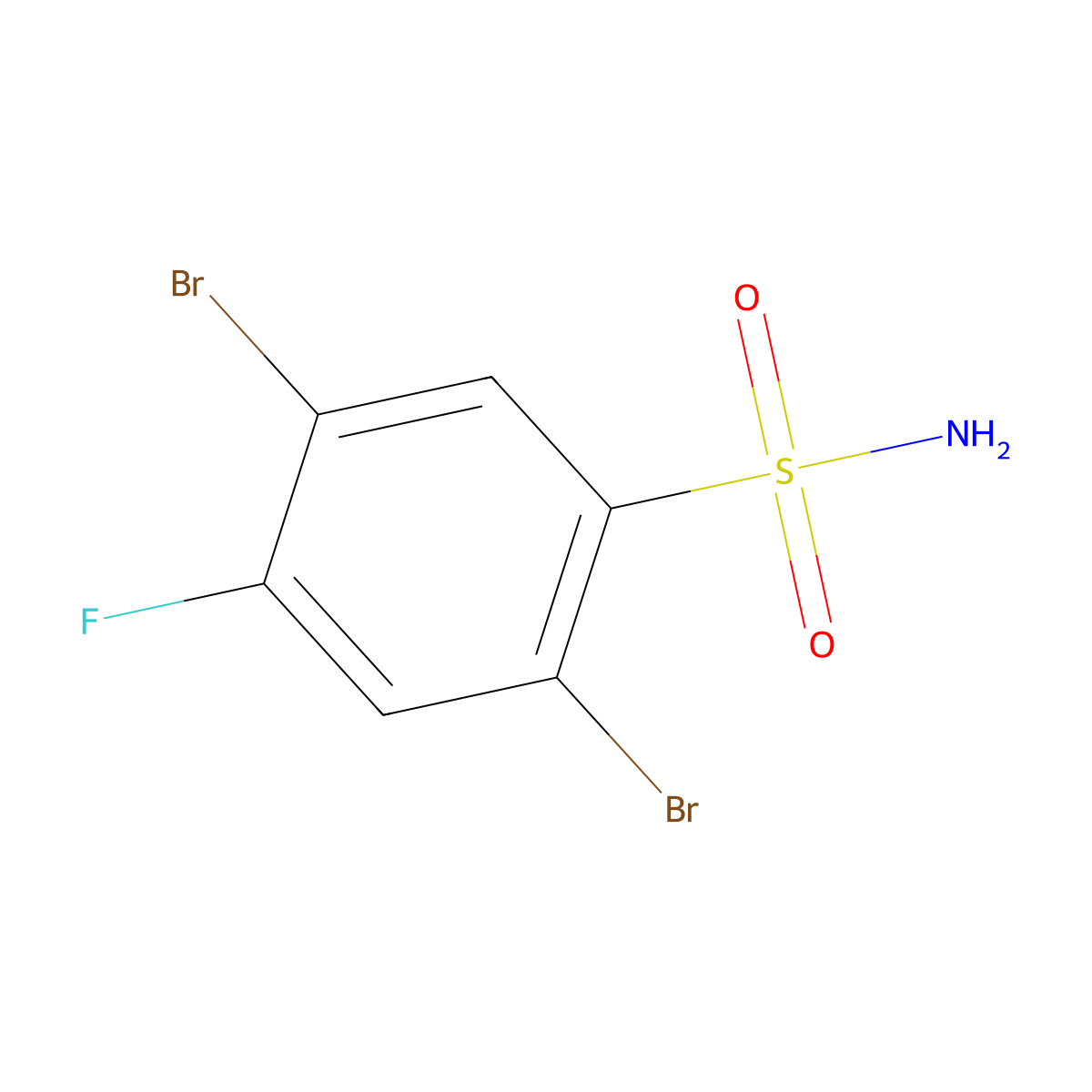 2,5-Dibromo-4-fluorobenzenesulfonamide molecular structure, CAS 1263377-19-0