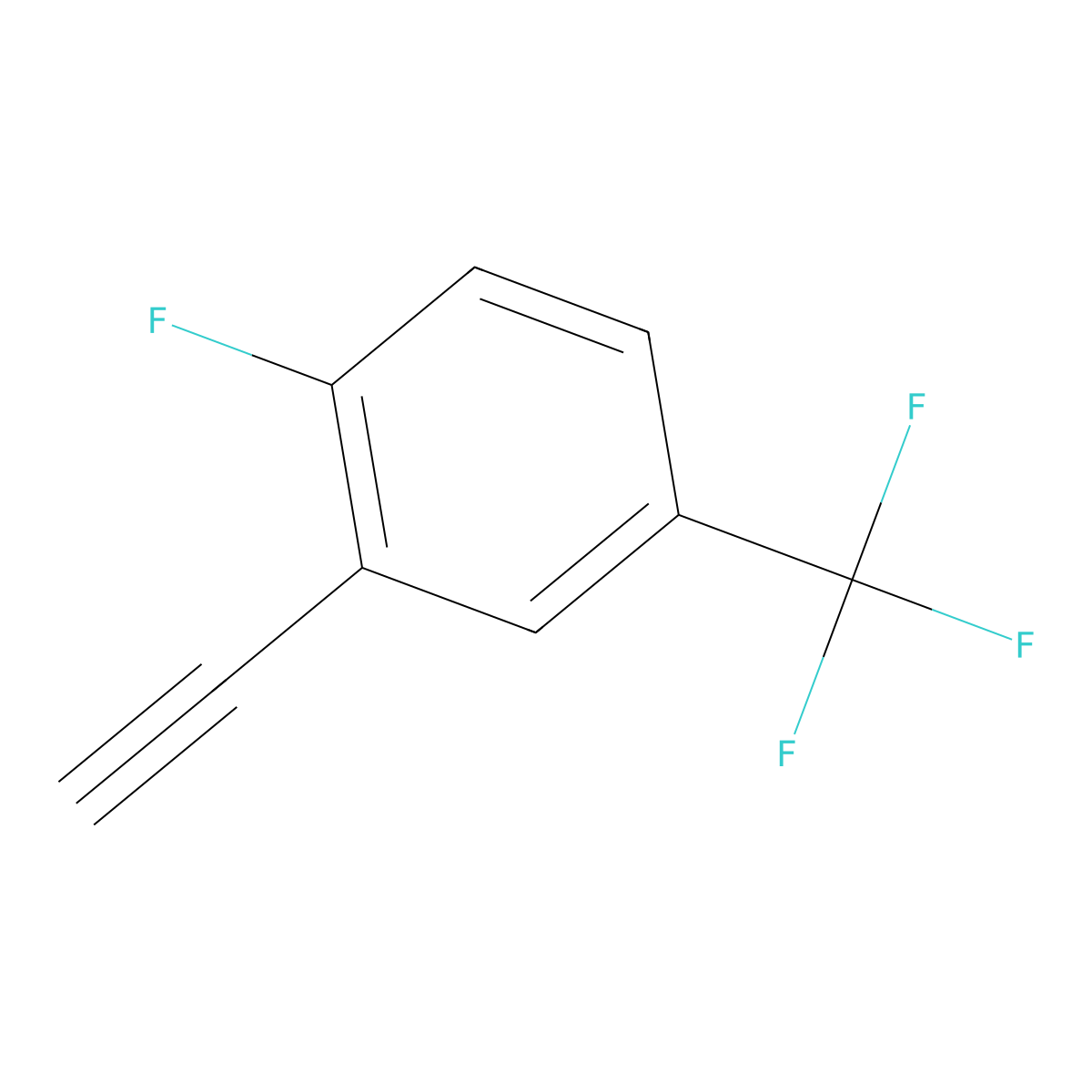 2-Ethynyl-1-fluoro-4-(trifluoromethyl)benzene molecular structure, CAS 1263377-27-0