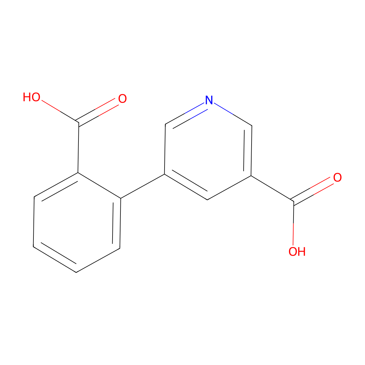 5-(2-Carboxyphenyl)-3-pyridinecarboxylic acid molecular structure, CAS 1263377-28-1